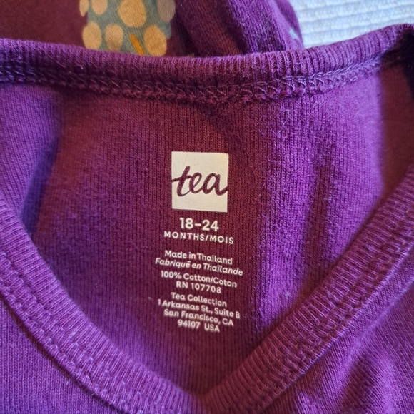Tea Collection 18-24 months romper purple to floral bottom - Picture 5 of 6